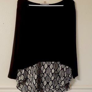 Black/snake print blouse